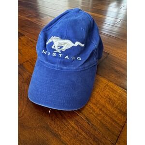 Ford Mustang Baseball Cap Mens OSFA Blue Good Embroidered Pony Logo Hat